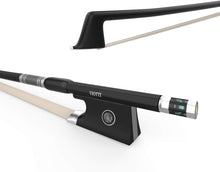 Load image into Gallery viewer, Hand-Crafted Violin Bow: Black Carbon Fiber Bow for Violin Players, Students &amp; Teachers, Lovingly Made with White Mongolian Horse Hair by Viotti, Skilled Professional Violin &amp; Bow Makers