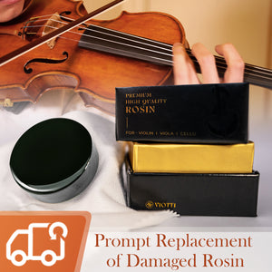 Viotti Dark Olive Rosin for Violin, Viola & Cello | Soft & Smooth Rosin Specially Made to Give You a Firmer Grip for Optimum Volume & Clarity | Carefully Shipped in Our Padded Protective Case