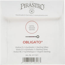Load image into Gallery viewer, Pirastro Obligato Violin Strings Set with Steel E Ball End