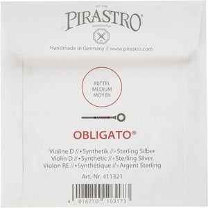Pirastro Obligato Violin Strings Set with Steel E Ball End