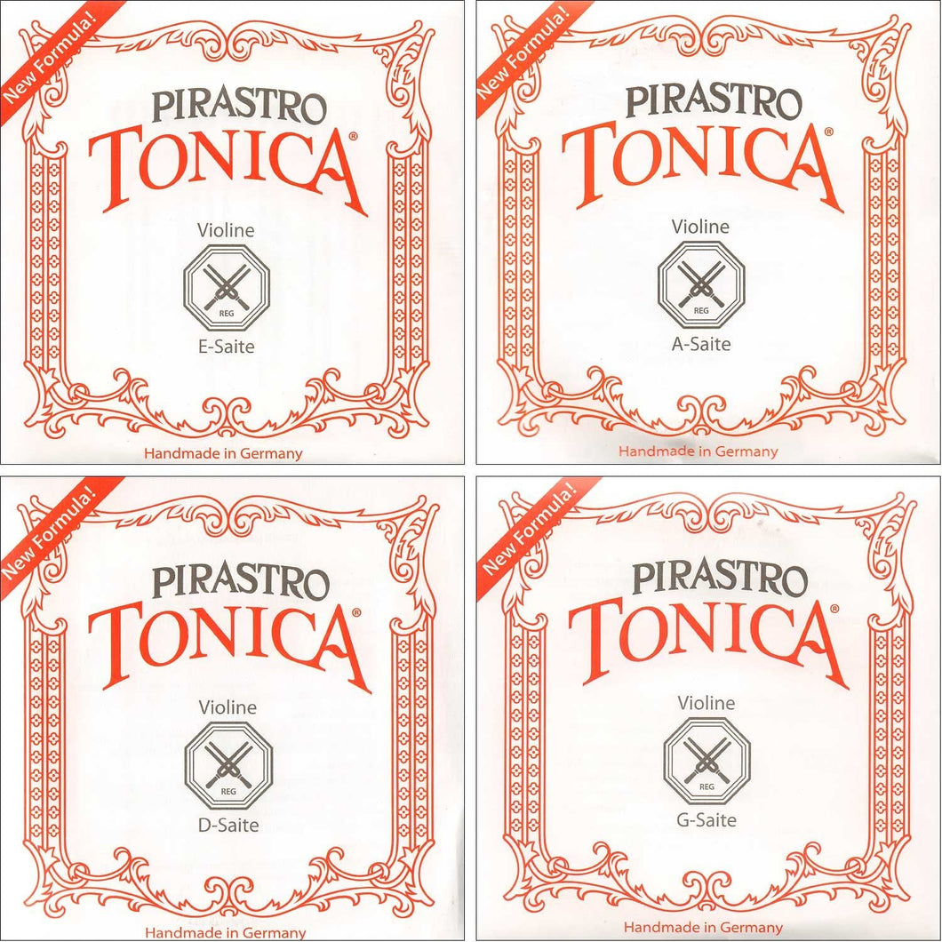 Pirastro Tonica New formula 4/4 Size Violin Strings 4/4 Size Set, Aluminum Ball End E