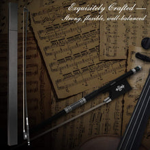 Load image into Gallery viewer, Viotti Carbon Fiber Violin Bow, Hand Crafted by Professional Violin &amp; Bow Makers, Strong, Stiff &amp; Well Balanced, Made with Mongolian Horse Hair, For Violinists &amp; Fiddlers of All Skill Levels